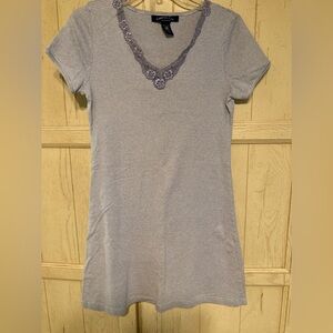 Charter Club Blue & White Striped SS Nightgown - SMALL